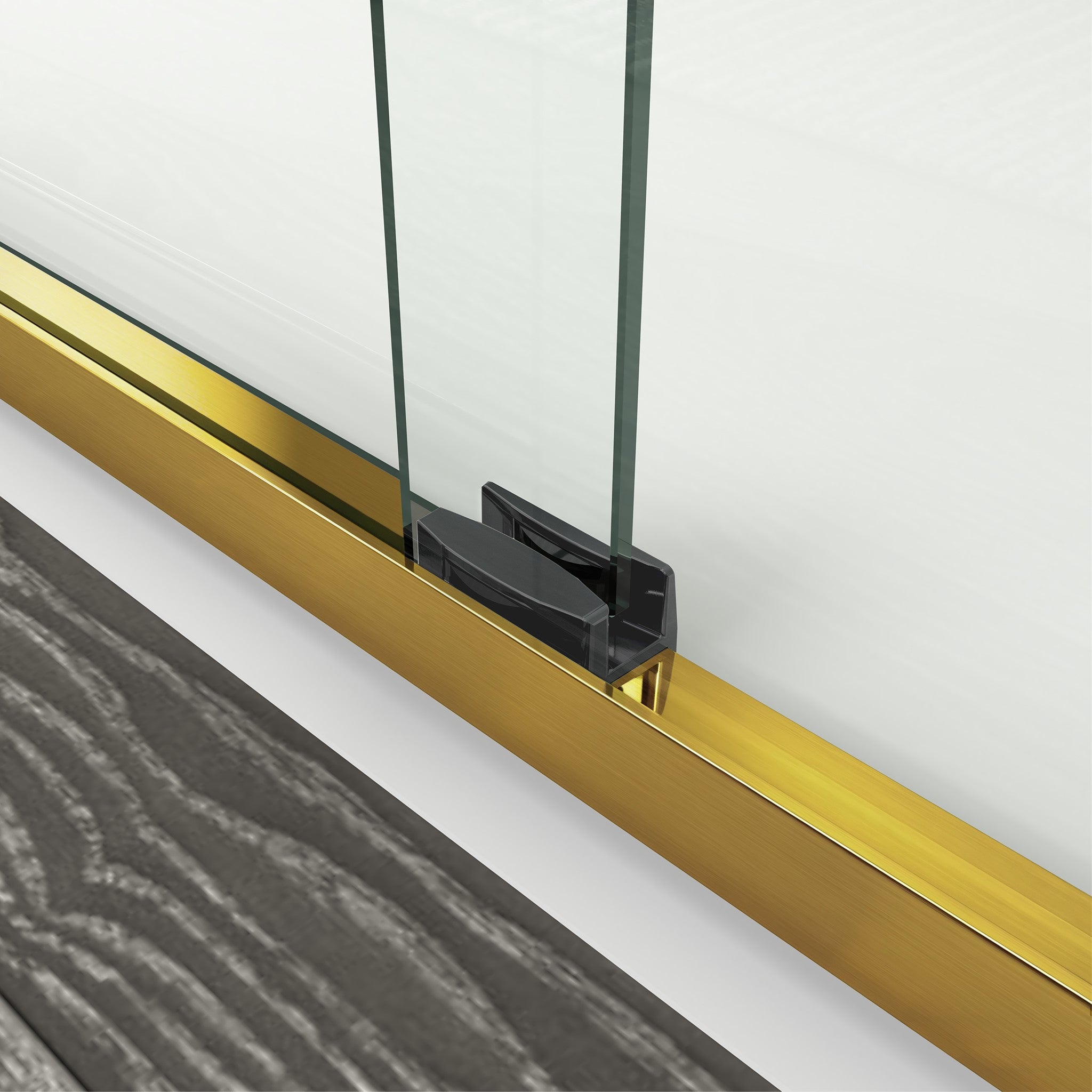 44" - 48" W x 72" H Double Sliding Shower Door, Semi-frameless Bathroom Sliding Door with 1/4" (6mm) Tempered Glass for Walk-in Shower, Brushed Gold GF-24D03-48BGX