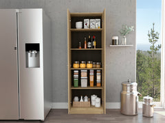 Multistorage Cabinet, Double Door, Five Shelves -Light Oak / Black