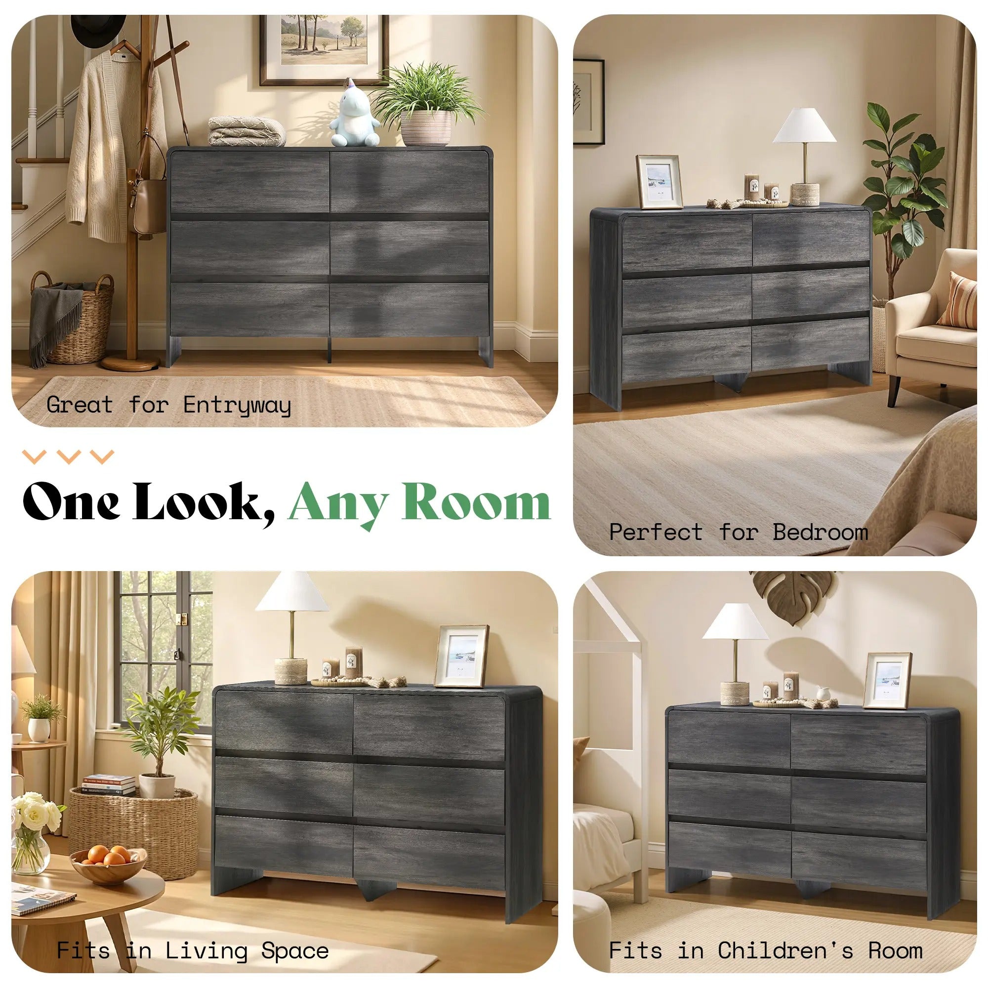 AMERLIFE 5/6/7 Drawer Dresser for Bedroom, Modern Chest of Storage Drawers with Rounded Corners, Cabinet Organizer for Closet, Apartment, Nursery/Best Gift Ideas/Christmas Gifts