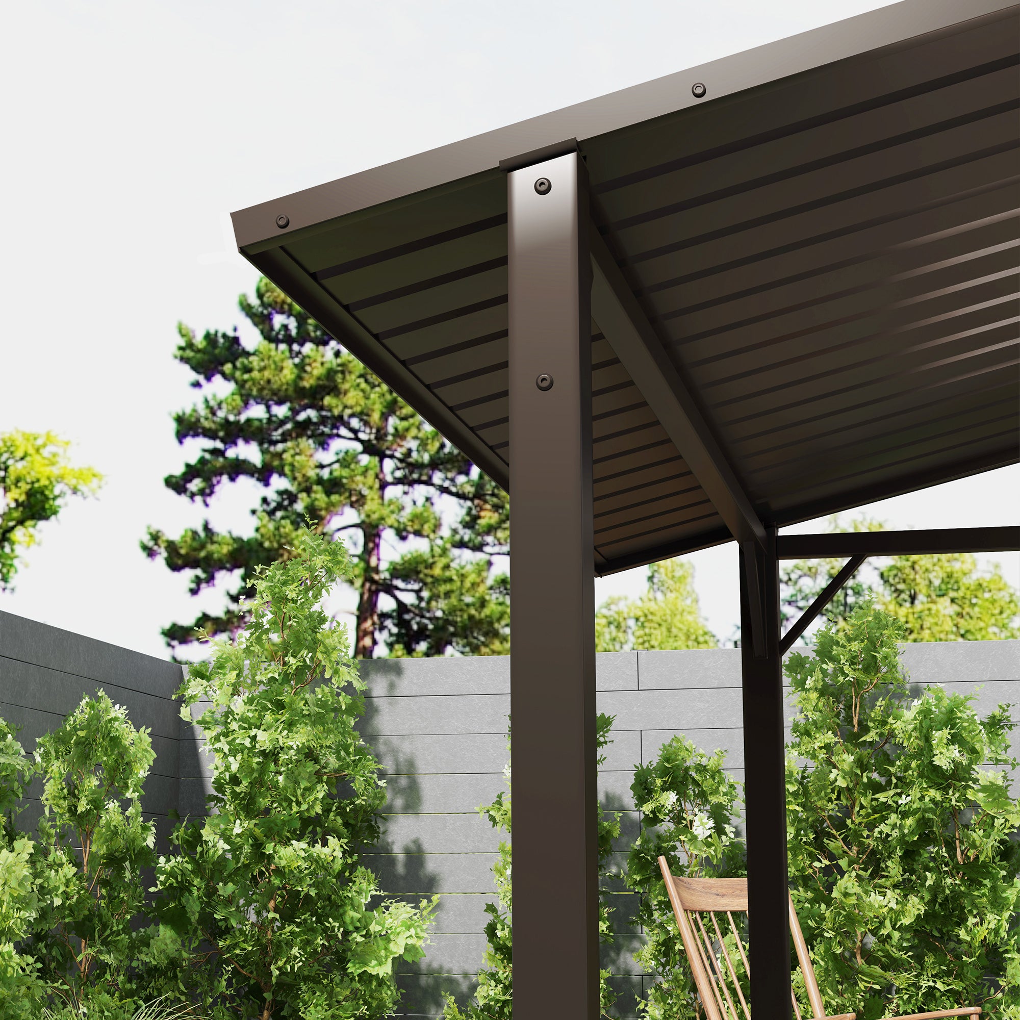 Outsunny 8 x 5ft Hardtop Grill Gazebo with Double Metal Roof, 2 Side Shelves and 4 Cup Holders for Patio Backyard Lawn Deck