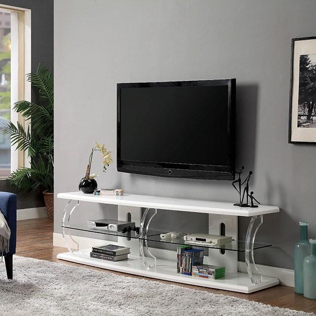 Ernst White/Clear 60  TV Stand
