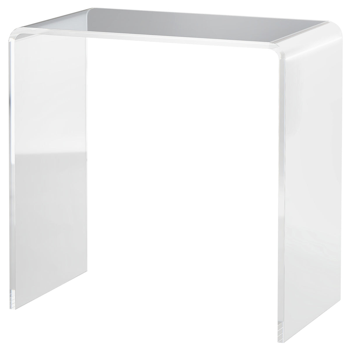 HOMCOM Modern Acrylic End Table, Waterfall Side Table with Rounded Edges and Storage for Small Spaces, 21" x 12" x 21", Clear