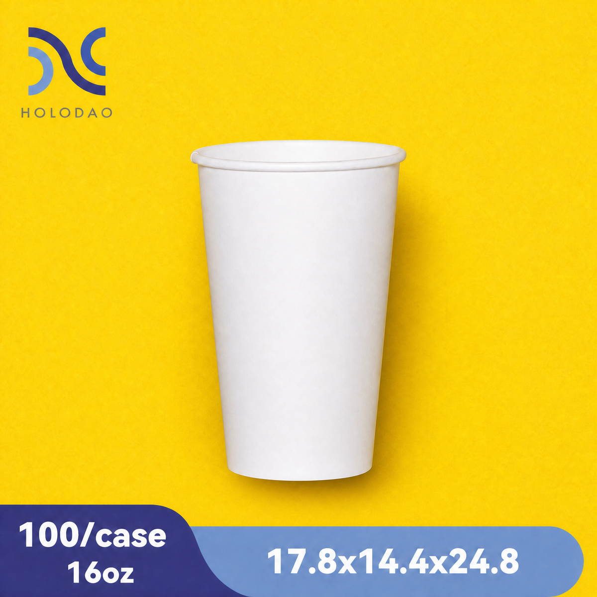 100 Pack 16oz Paper Cups, Coffee Cups, White Paper Hot/Cold Disposable Beverage Drinking Cup for Water, Juice, Coffee, Tea