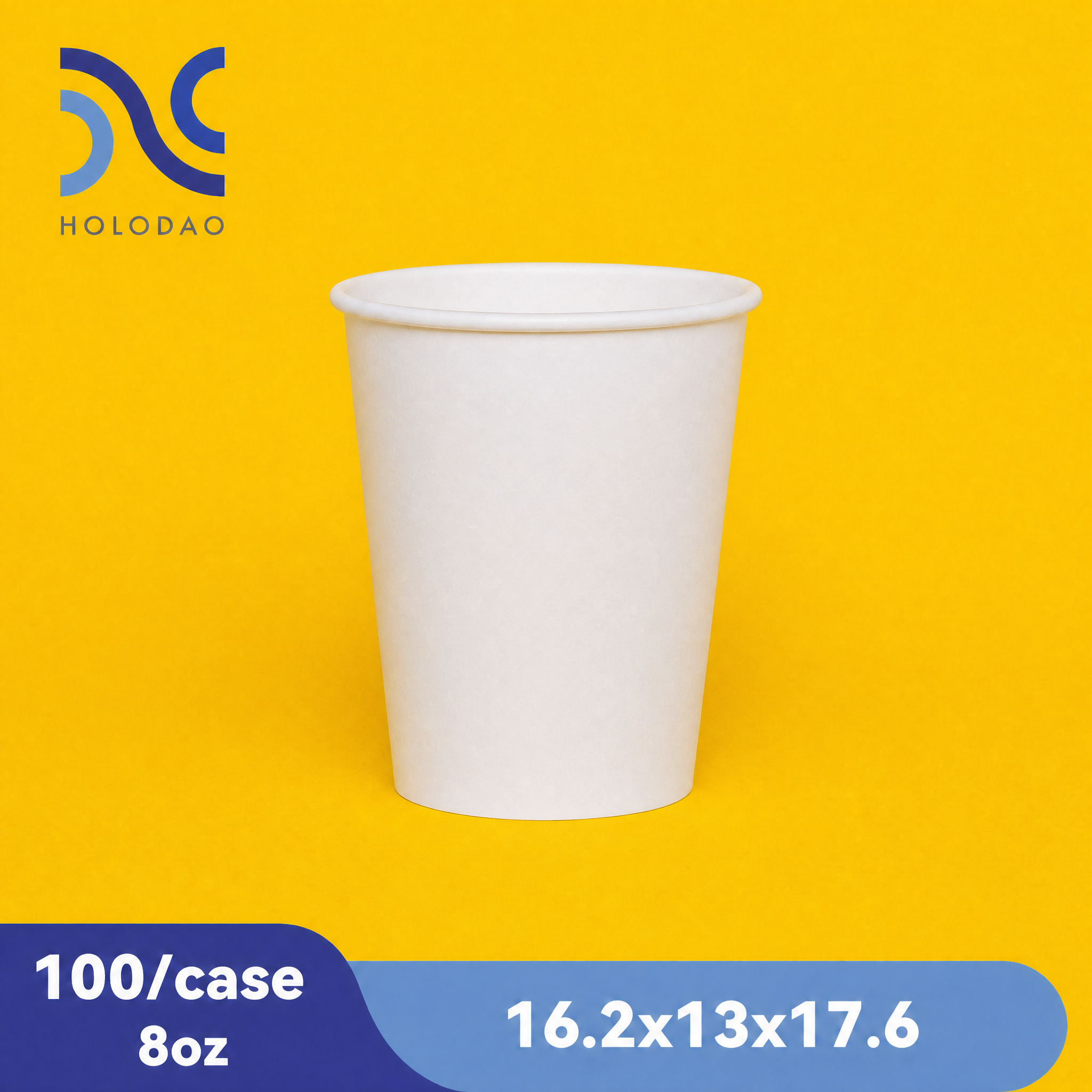 100 Pack 8oz Paper Cups, Coffee Cups, White Paper Hot/Cold Disposable Beverage Drinking Cup for Water, Juice, Coffee, Tea