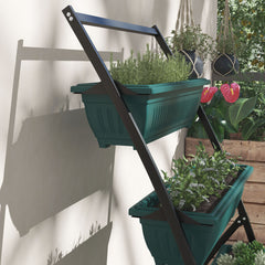 Outsunny 4-Tier Vertical Raised Garden Planter with 4 Boxes, Outdoor Plant Stand Grow Container for Vegetable & Flowers, Green