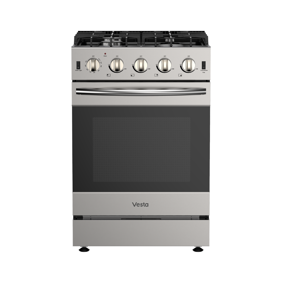 Idaho 24 inch  Silver Full Gas Range Freestanding