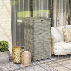 Outsunny Outdoor Towel Rack for Pool w/ Drawer & Cabinet, Gray