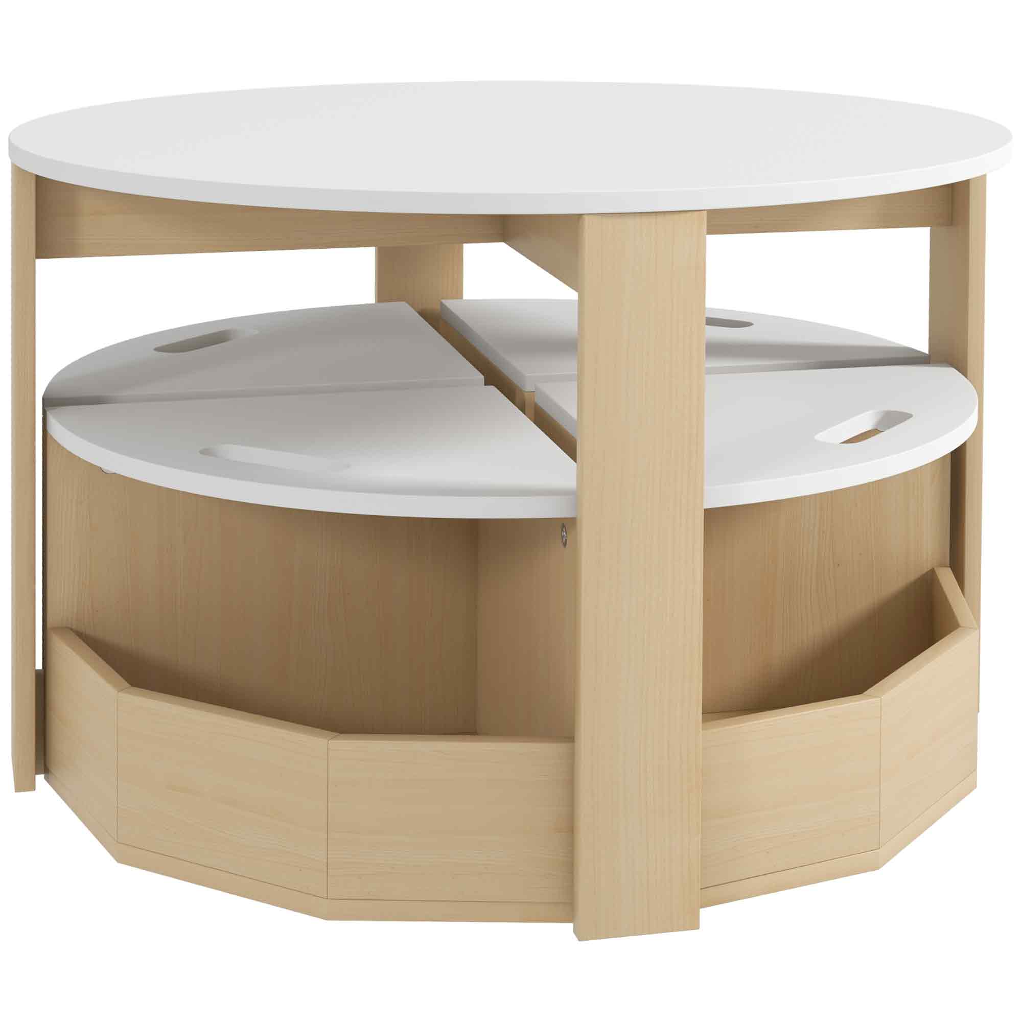 Qaba 5 Piece Kids Table and Chairs Set with Storage for Art, Craft, Drawing, Playroom, Classroom, Nursery, White