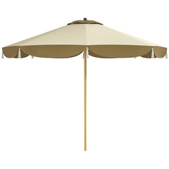 Outsunny 9FT Patio Umbrella, UPF 50+ Outdoor Market Umbrella with 8 Ribs, Vented Outdoor Table Umbrella for Deck, Backyard and Lawn, Cream White