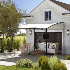 Outsunny 10' x 8' Outdoor Pergola and Patio Gazebo for Garden, Camper, Deck, Doors and Windows, Cream White