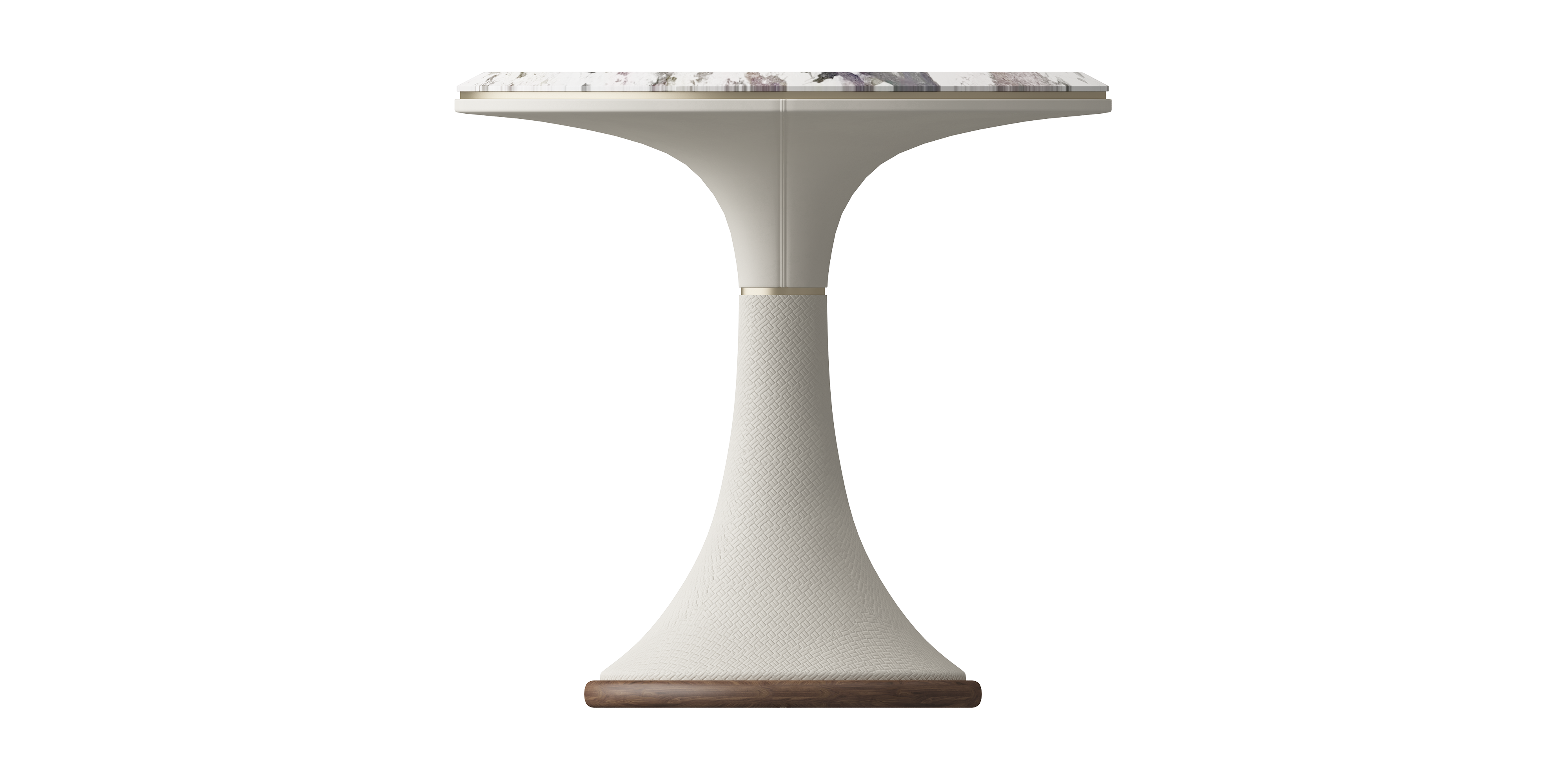 Round Side Table — Snow Mountain Blue Marble Top