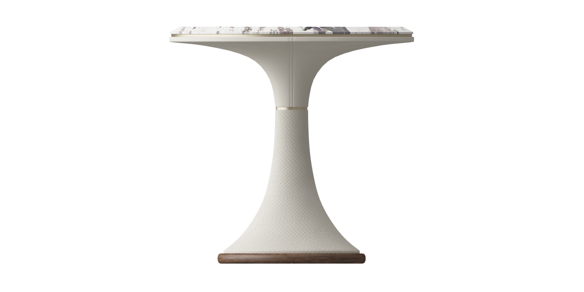 Round Side Table — Snow Mountain Blue Marble Top