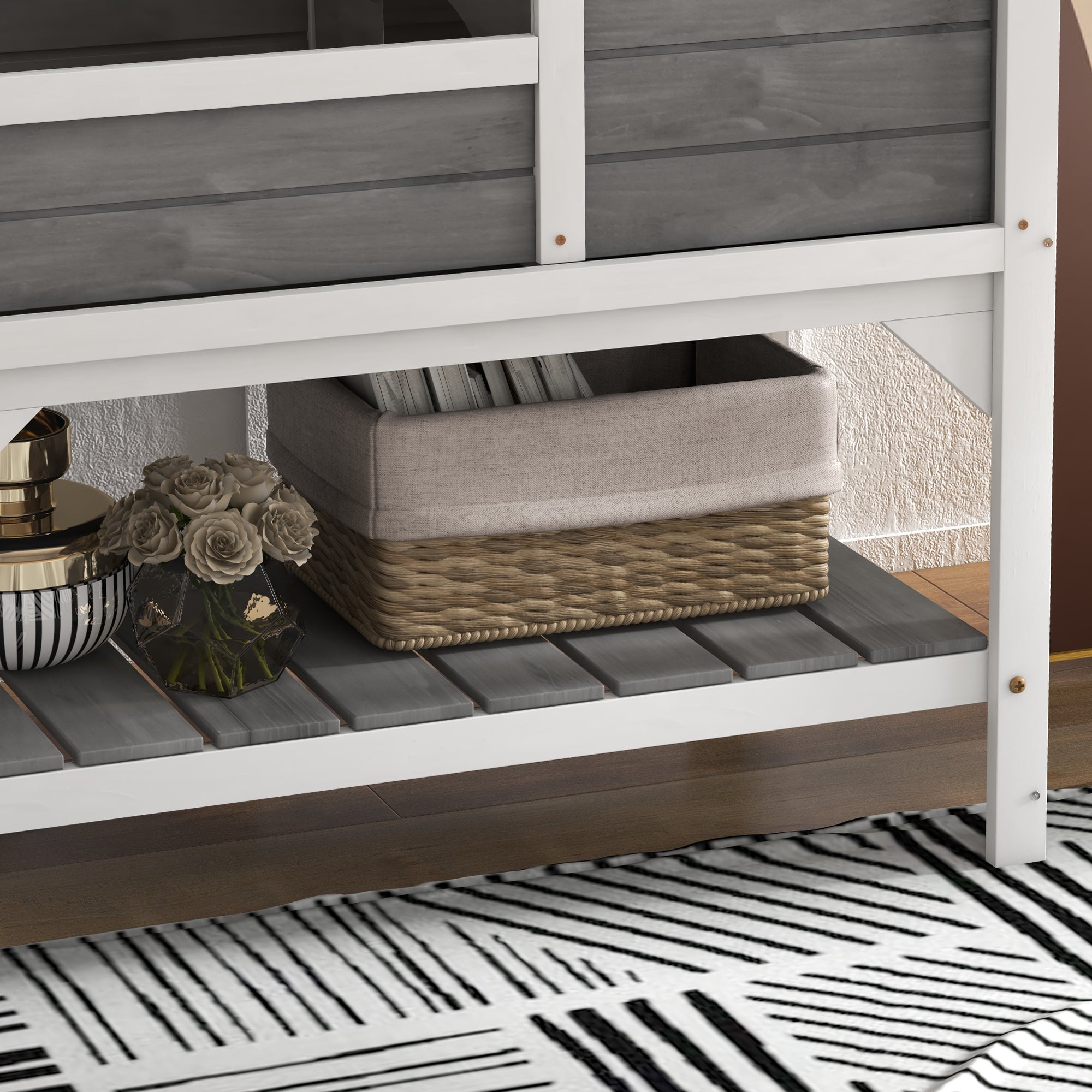 PawHut Tortoise Habitat with Shelf Storage Tortoise Gift Accessory with Weather Protection for Indoor, Light Gray