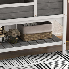 PawHut Tortoise Habitat with Shelf Storage Tortoise Gift Accessory with Weather Protection for Indoor, Light Gray