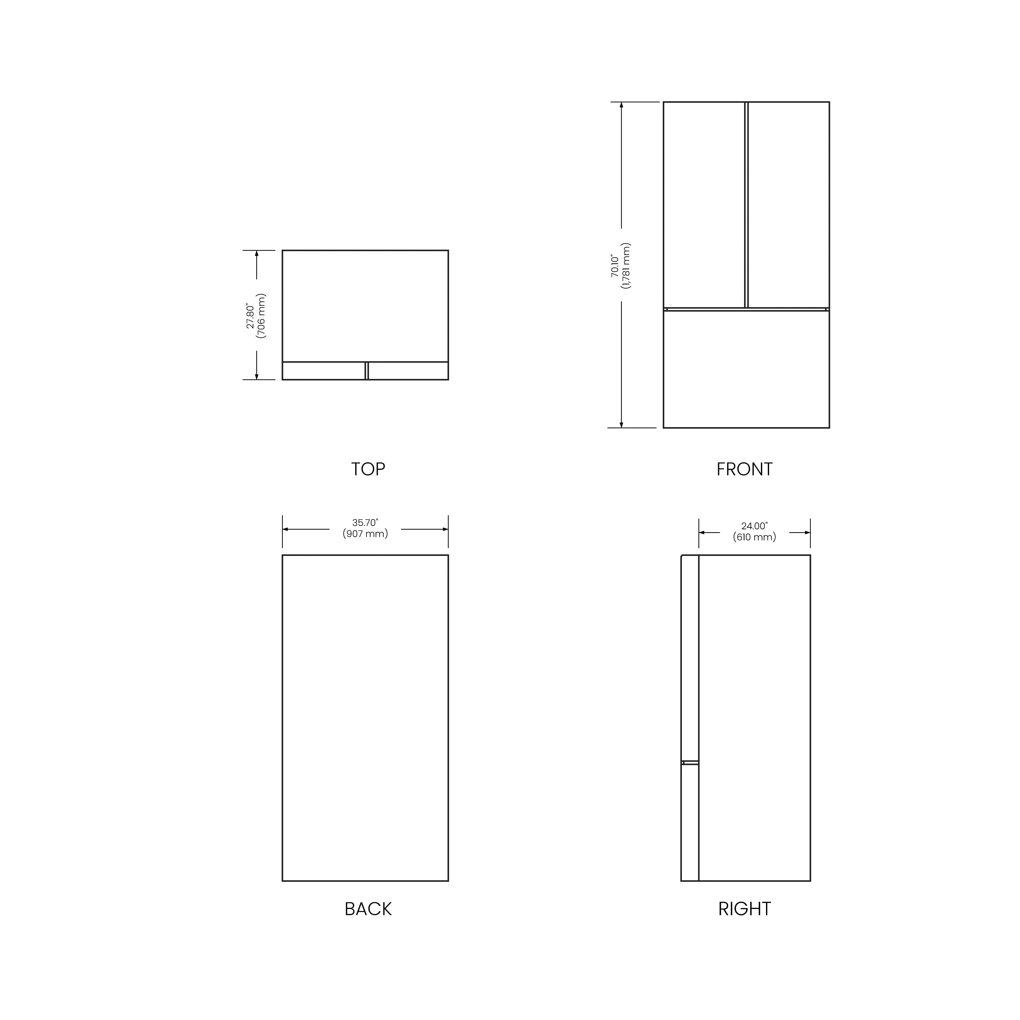 Yukon 36 inch | Silver | French-Door Counter-Depth Refrigerator with Bottom Freezer