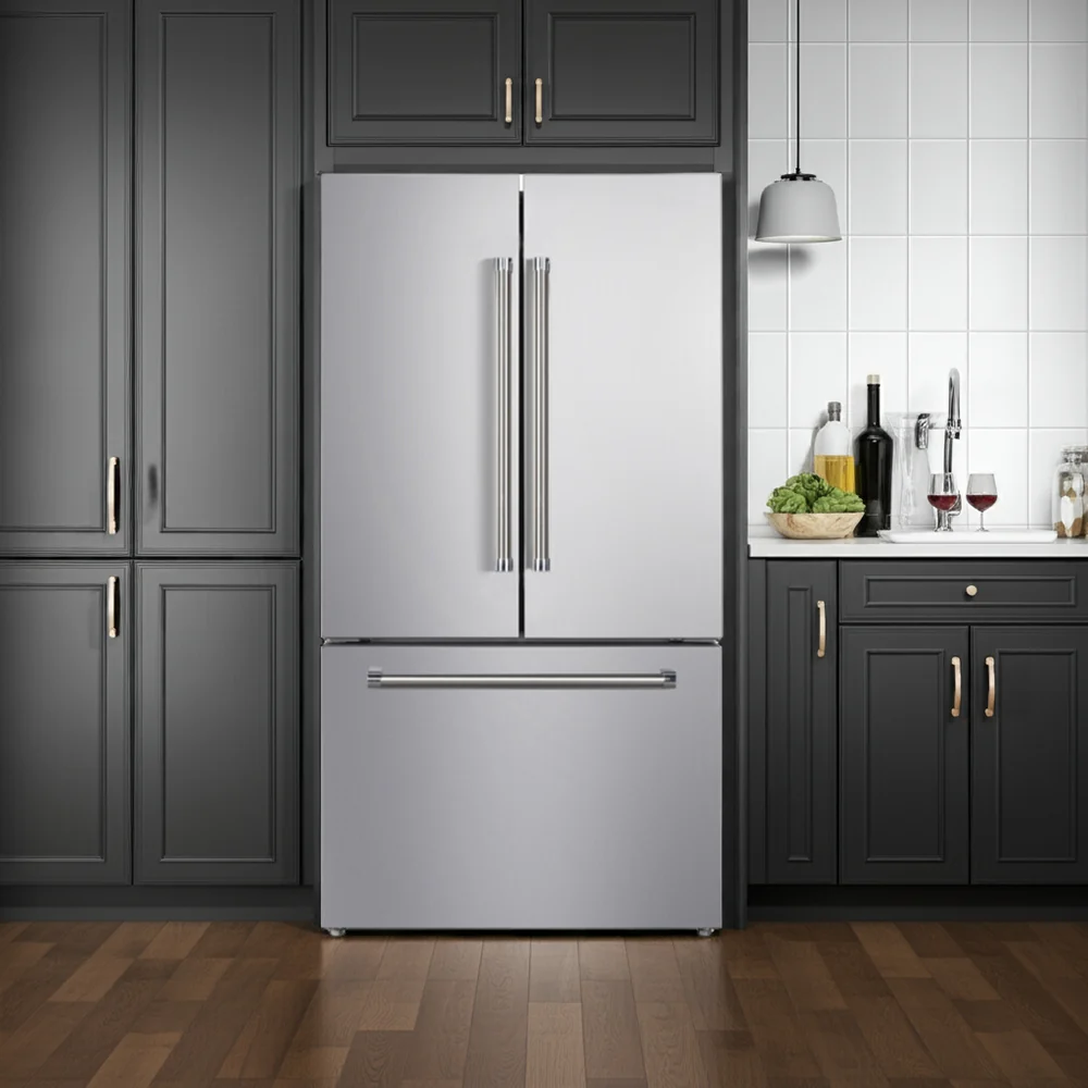 Yukon 36 inch | Silver | French-Door Counter-Depth Refrigerator with Bottom Freezer