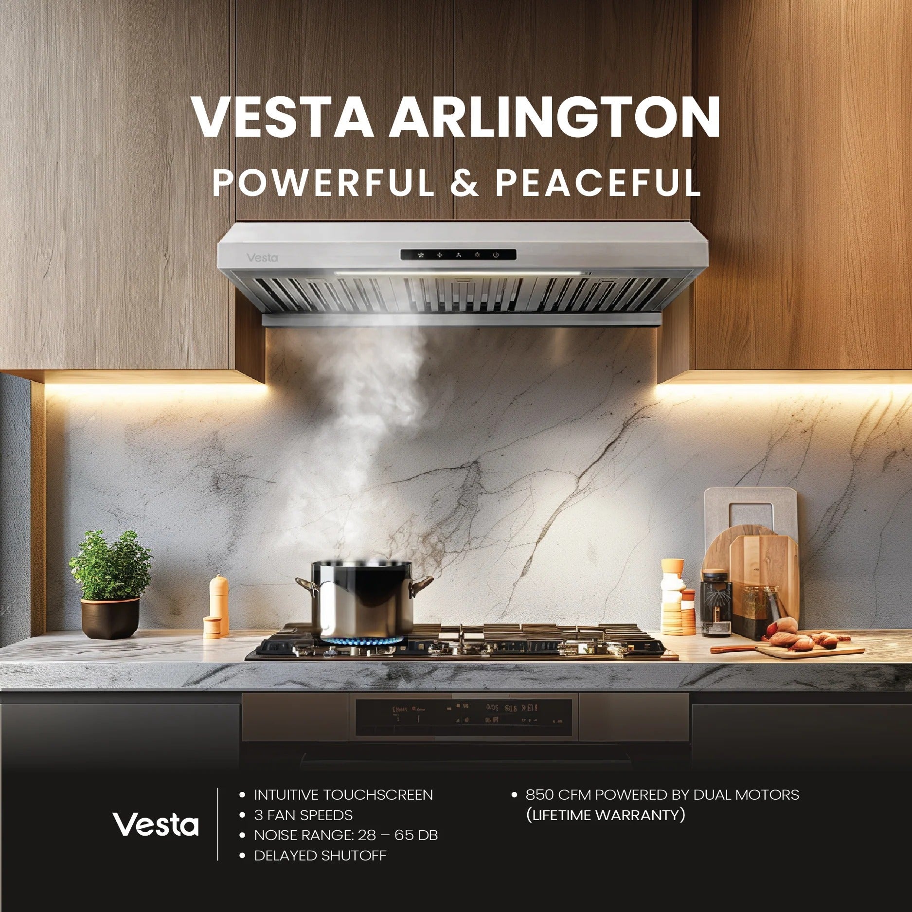Arlington 30 inch | Silver | 850 CFM Under-Cabinet Range Hood
