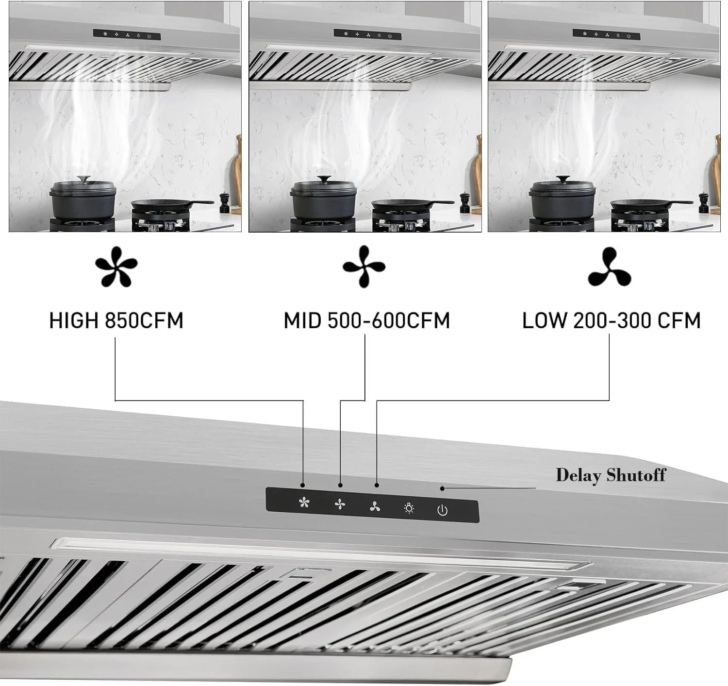 Arlington 30 inch | Silver | 850 CFM Under-Cabinet Range Hood