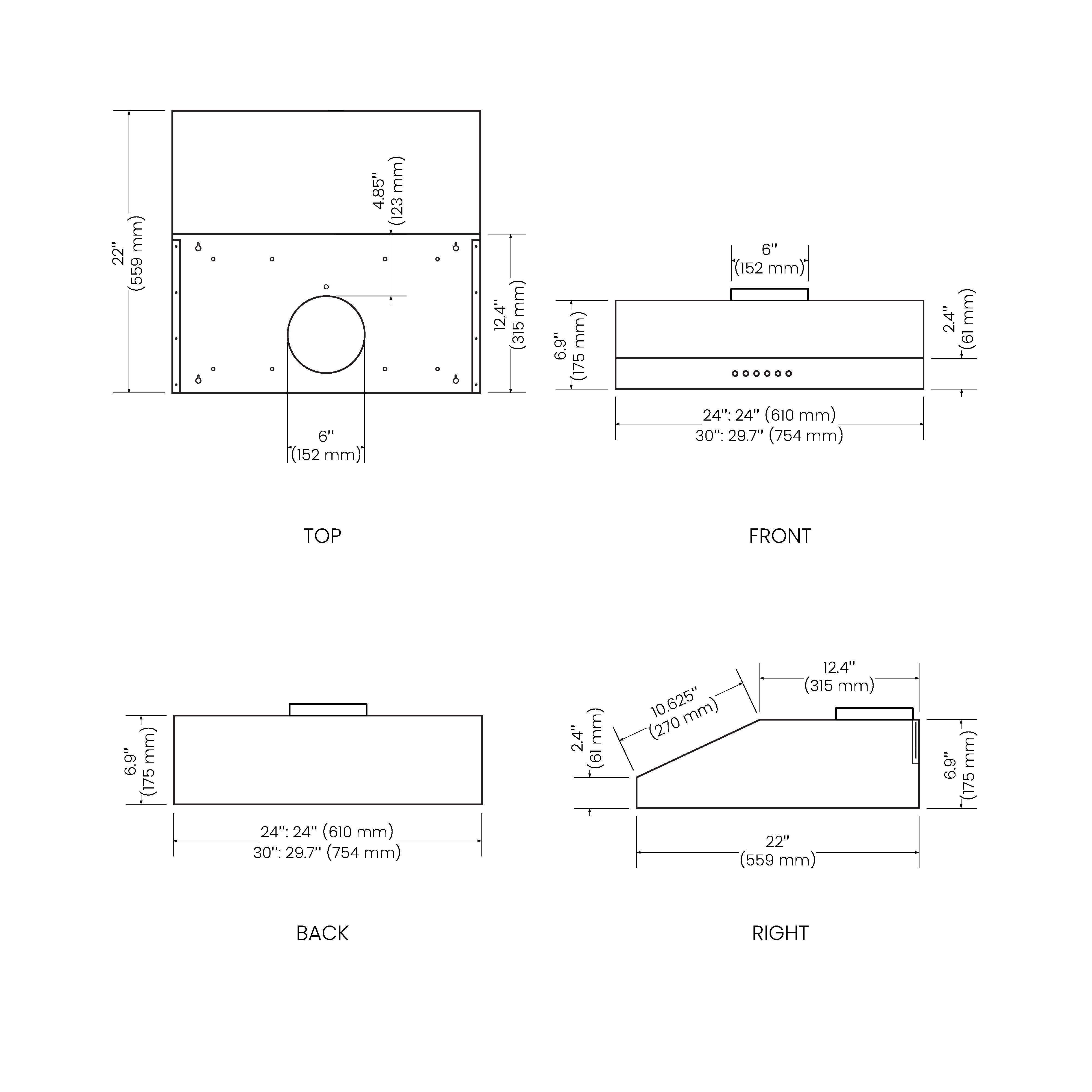 Chicago 24 inch  | Silver | 750 CFM Under-Cabinet Range Hood