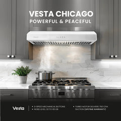 Chicago 24 inch  | Silver | 750 CFM Under-Cabinet Range Hood