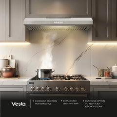 Charlotte 30 inch | Silver | 500 CFM Under-Cabinet Range Hood
