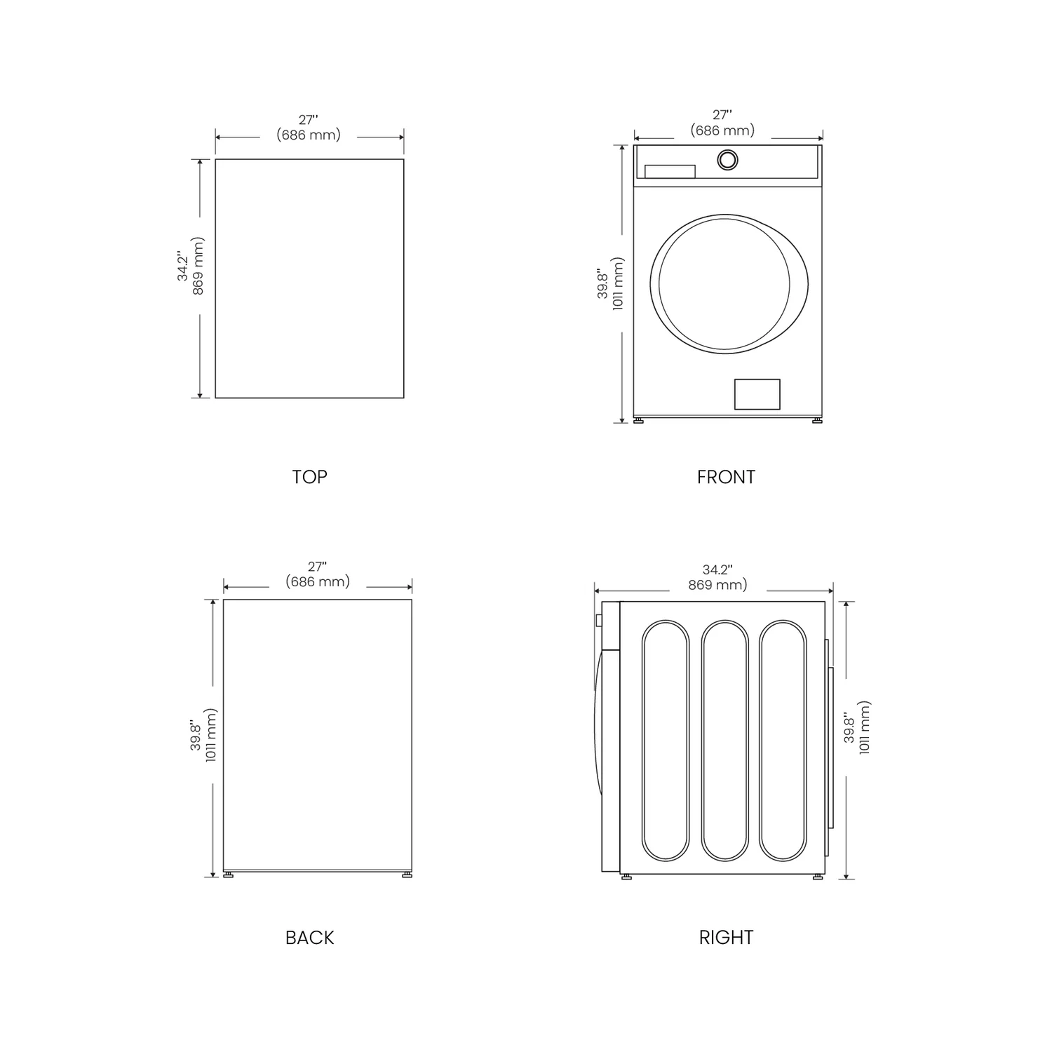 Hong Kong 27 inch  5.2 Cu. Ft. Front Load Washer