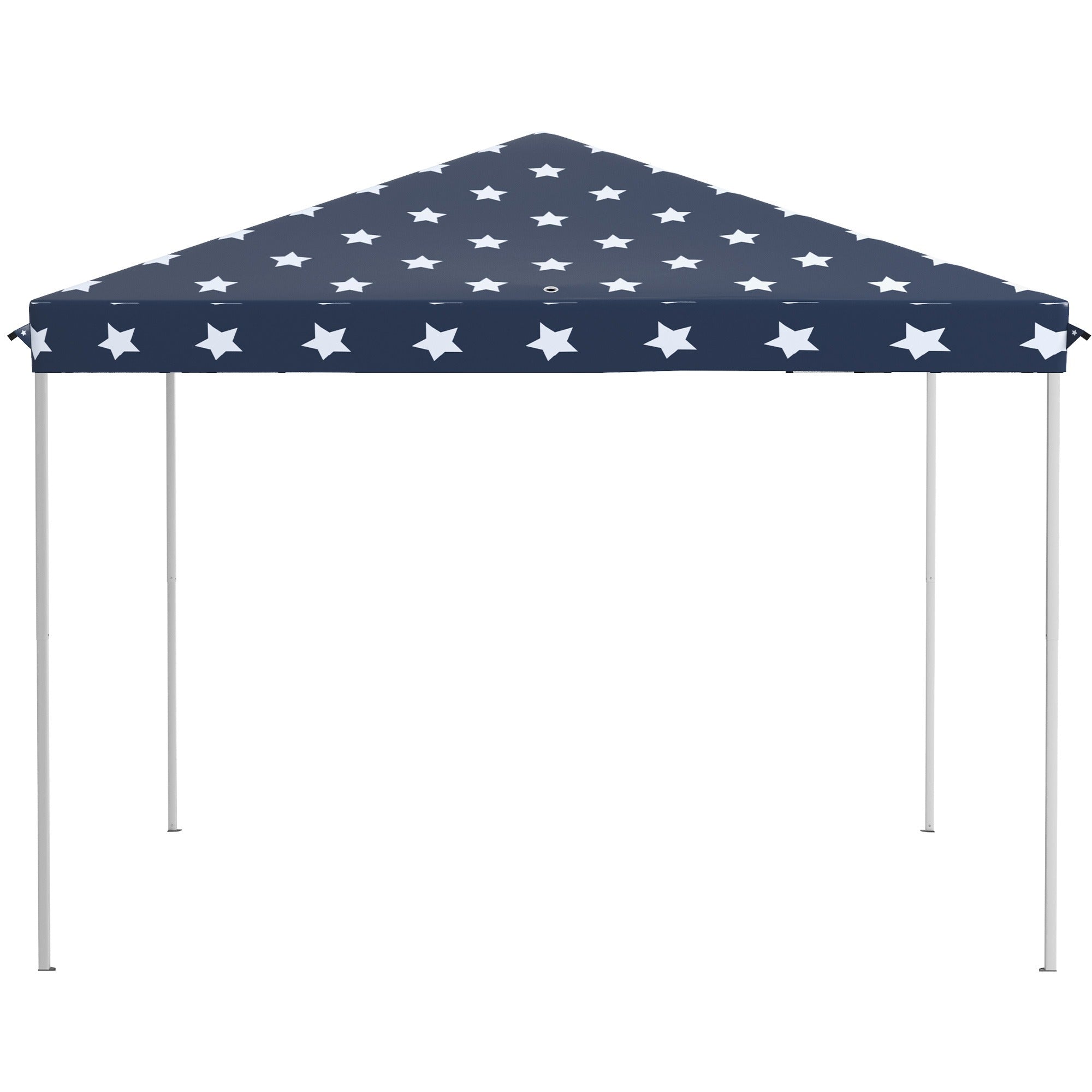 Outsunny 10' x 10' Pop Up Canopy Tent with Netting, Instant Gazebo for 4th of July Parties, Backyard BBQ & Outdoor Events – Navy Blue with Stars