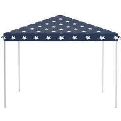 Outsunny 10' x 10' Pop Up Canopy Tent with Netting, Instant Gazebo for 4th of July Parties, Backyard BBQ & Outdoor Events – Navy Blue with Stars