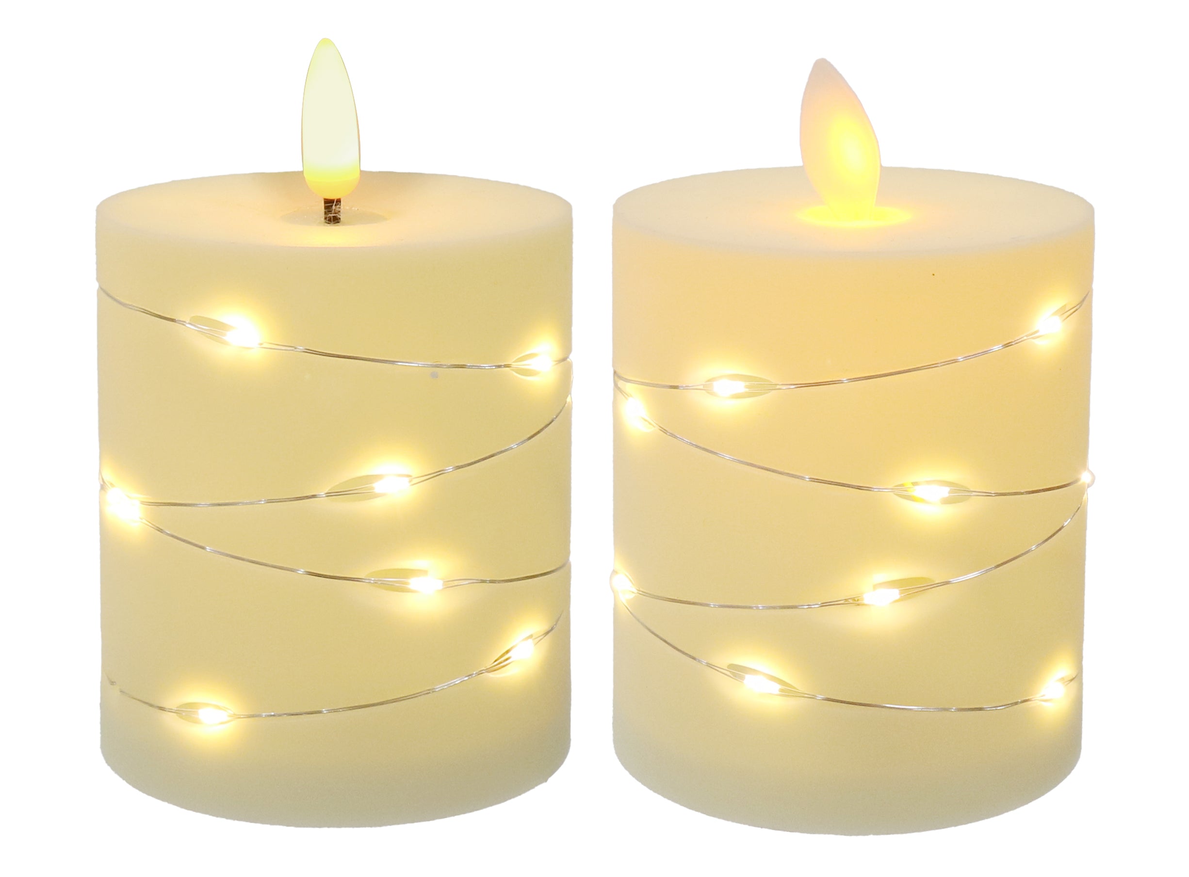 LED Micro Wire Flicker Pillar Candle