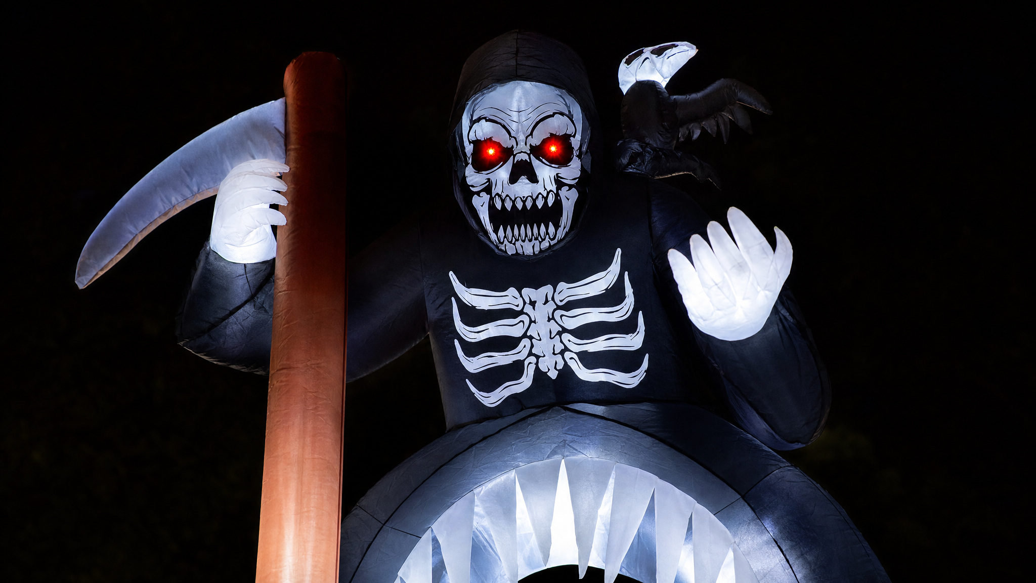 Giant Inflatable Halloween Skeleton Reaper Arch 3.6m with LED Lights