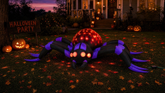 Giant Inflatable Halloween Disco Spider 2.4m with Flashing LED Globe
