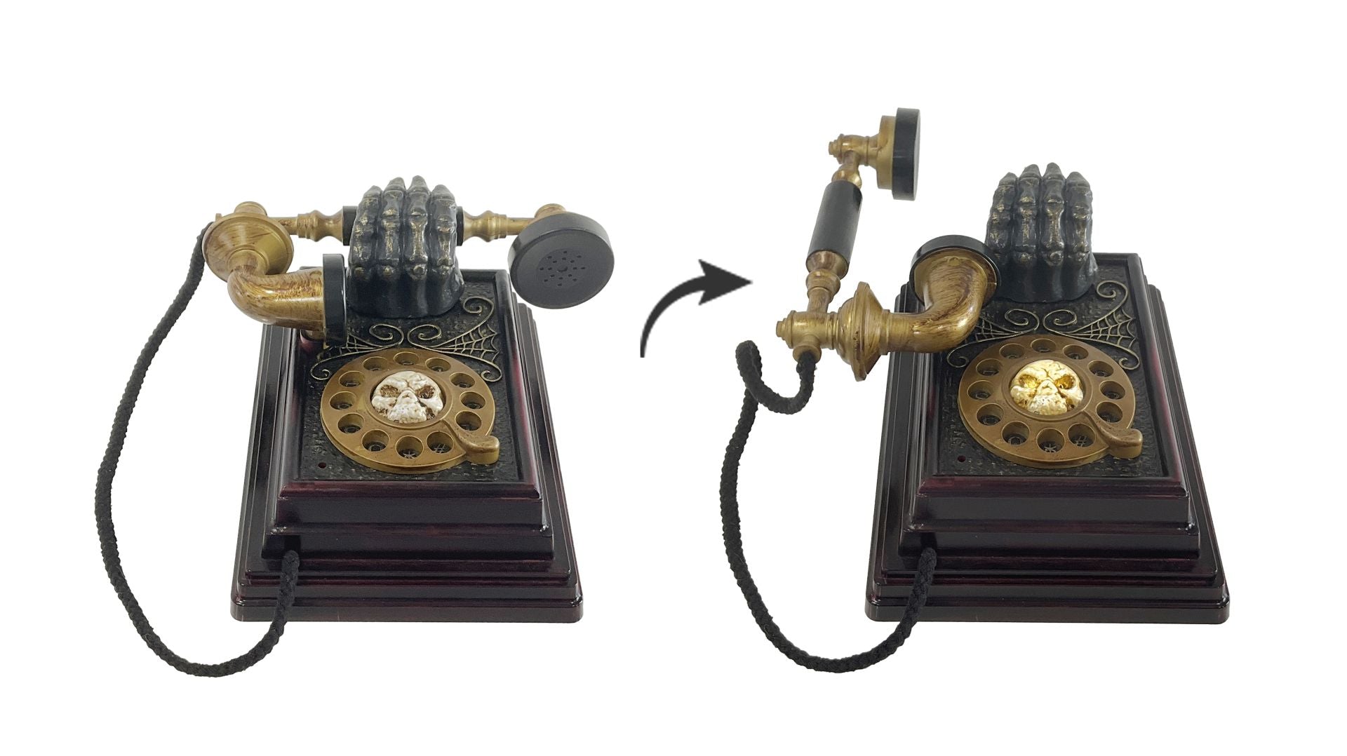 Animated Halloween Haunted Phone Decoration with Sound Sensor