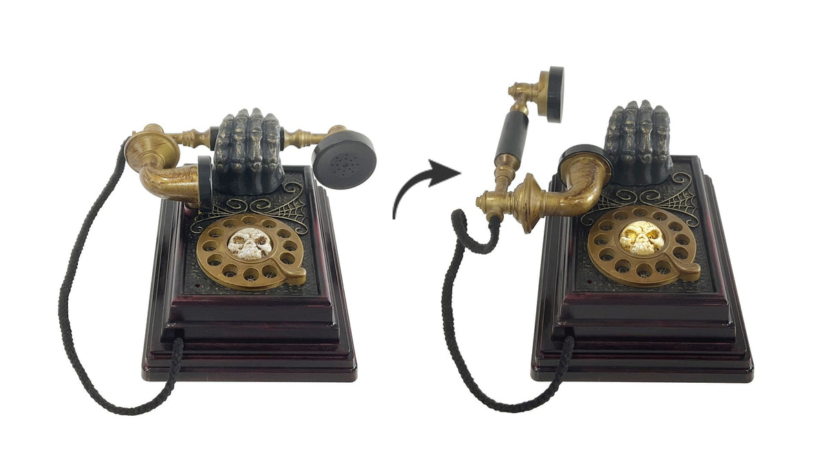 Animated Halloween Haunted Phone Decoration with Sound Sensor