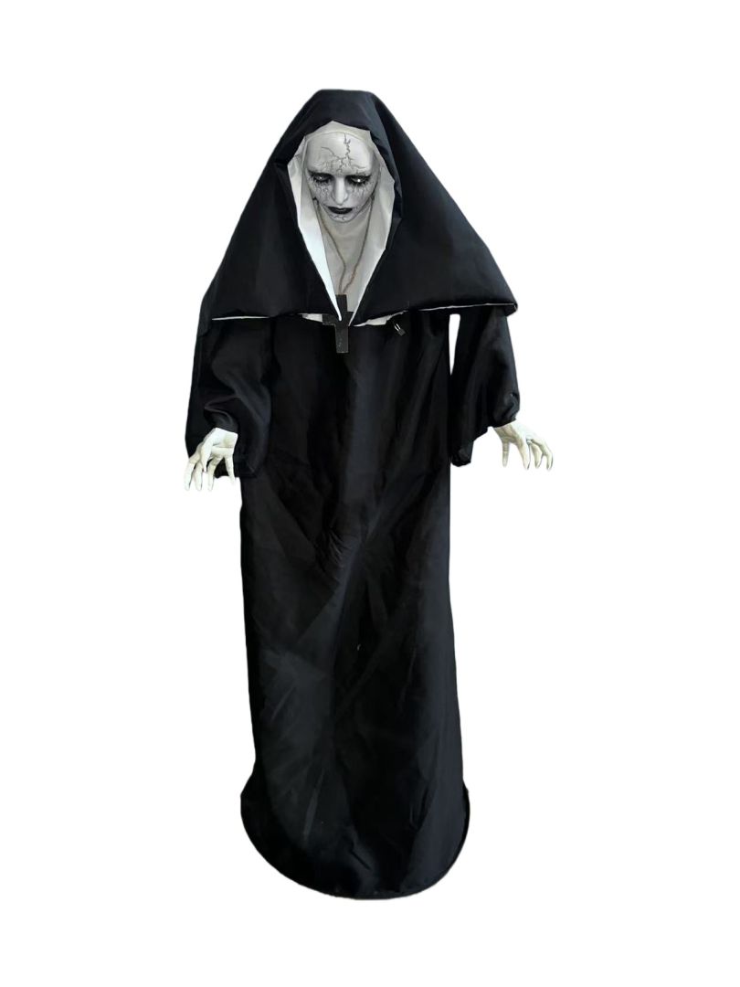 Animated Halloween Standing Nun 1.6m with Light, Sound & Spinning Motion