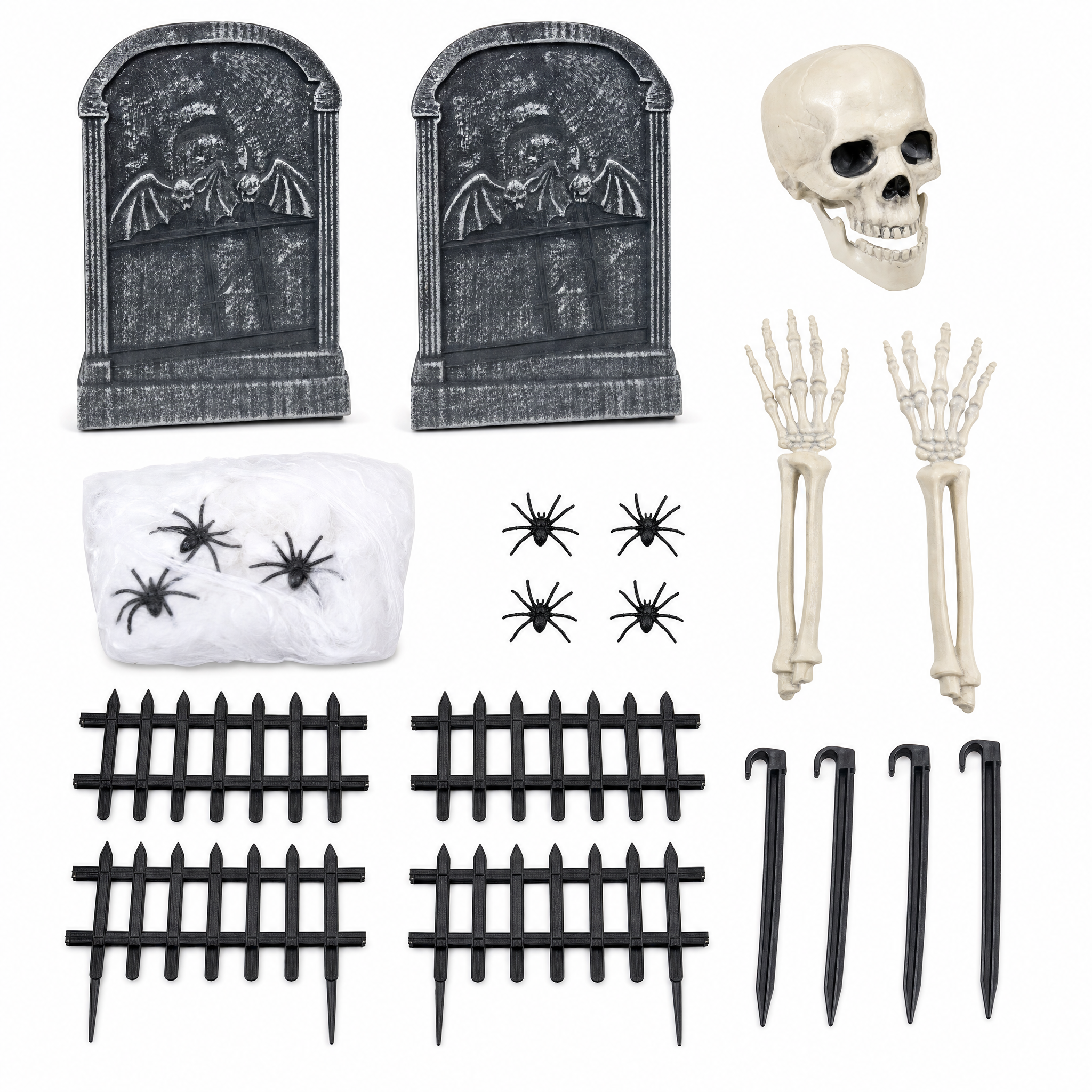 Halloween Graveyard Decoration Set 54.5cm – 18 Piece Complete Kit