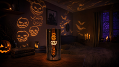 Halloween Rotating Haunted Glow Cylinder Lantern 19.5cm – 3 Designs