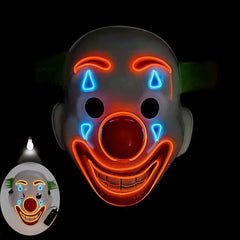 Halloween Light Up Stitched Clown Mask with LED Flash Modes