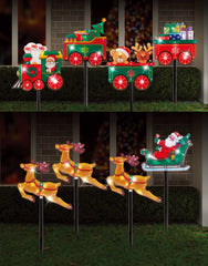 Solar Sleigh/Train PVC Laser Path Lights Asst