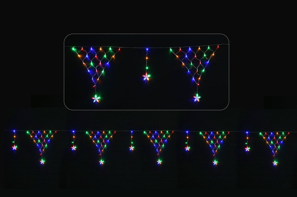 LED Star Triangle Net Curtain Light Multi