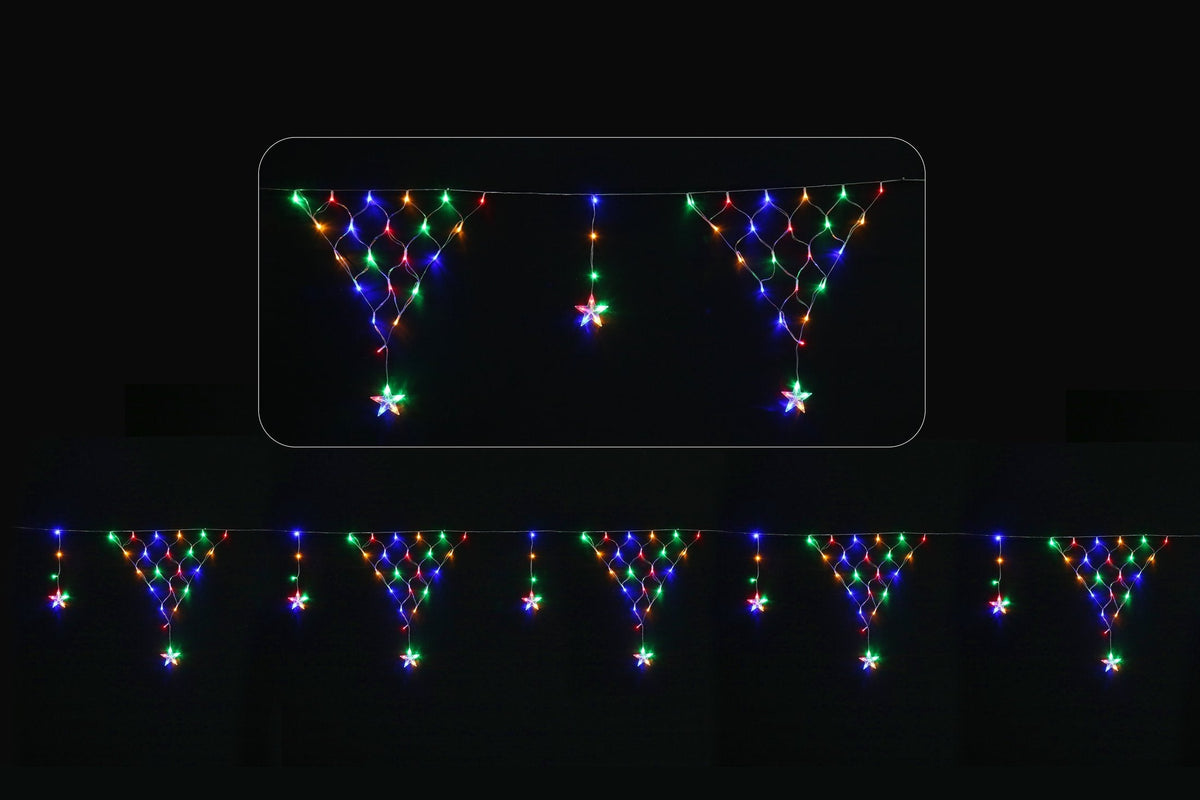 LED Star Triangle Net Curtain Light Multi