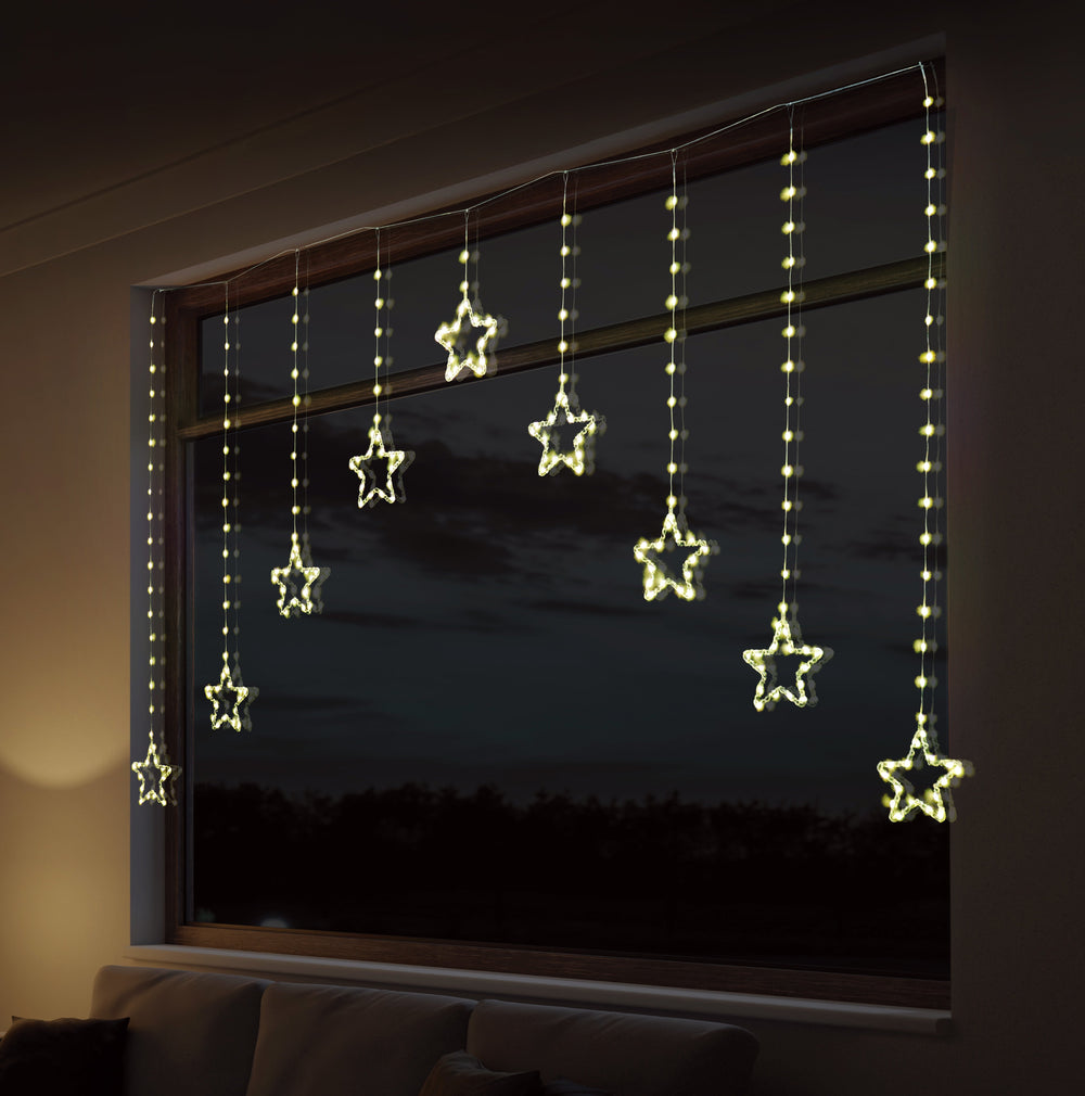 LED Dew Drop Star Curtain Gold