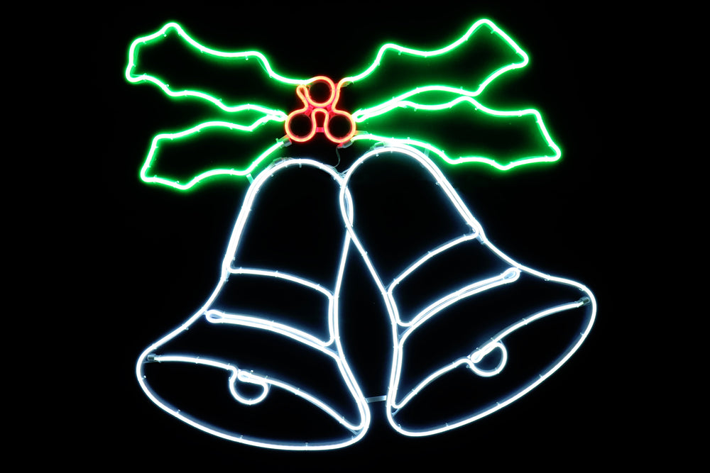 LED Neonflex Holly Berry Twin Bells Flash