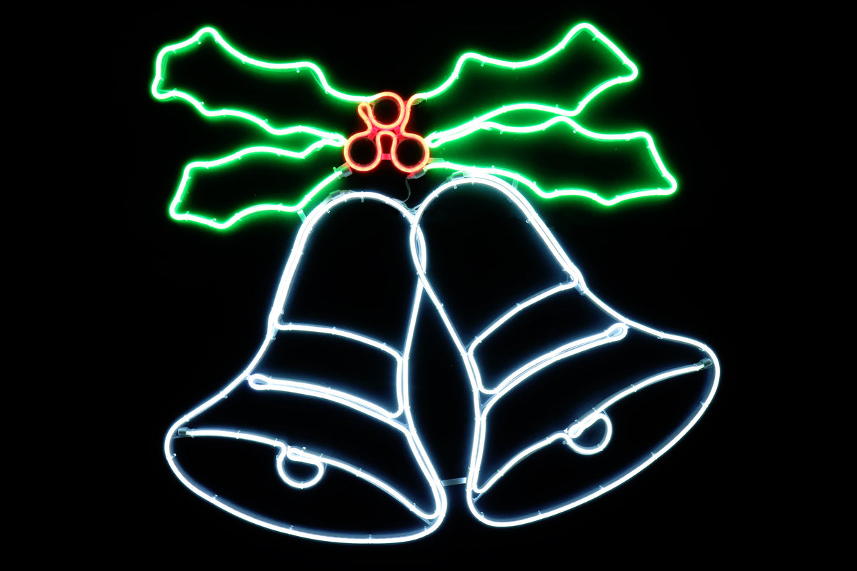 LED Neonflex Holly Berry Twin Bells Flash