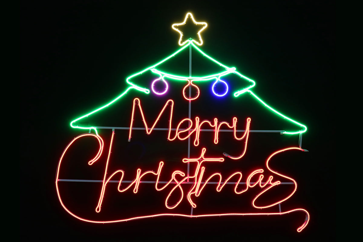 LED Neonflex Merry Christmas Star Tree