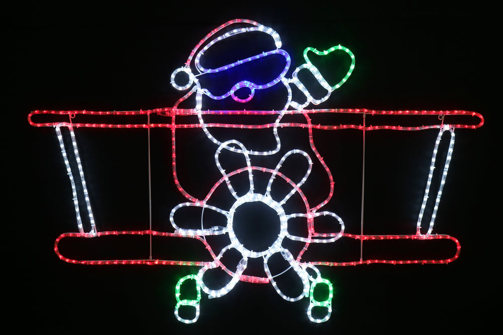 LED Ropelight Santa Airplane Spinning