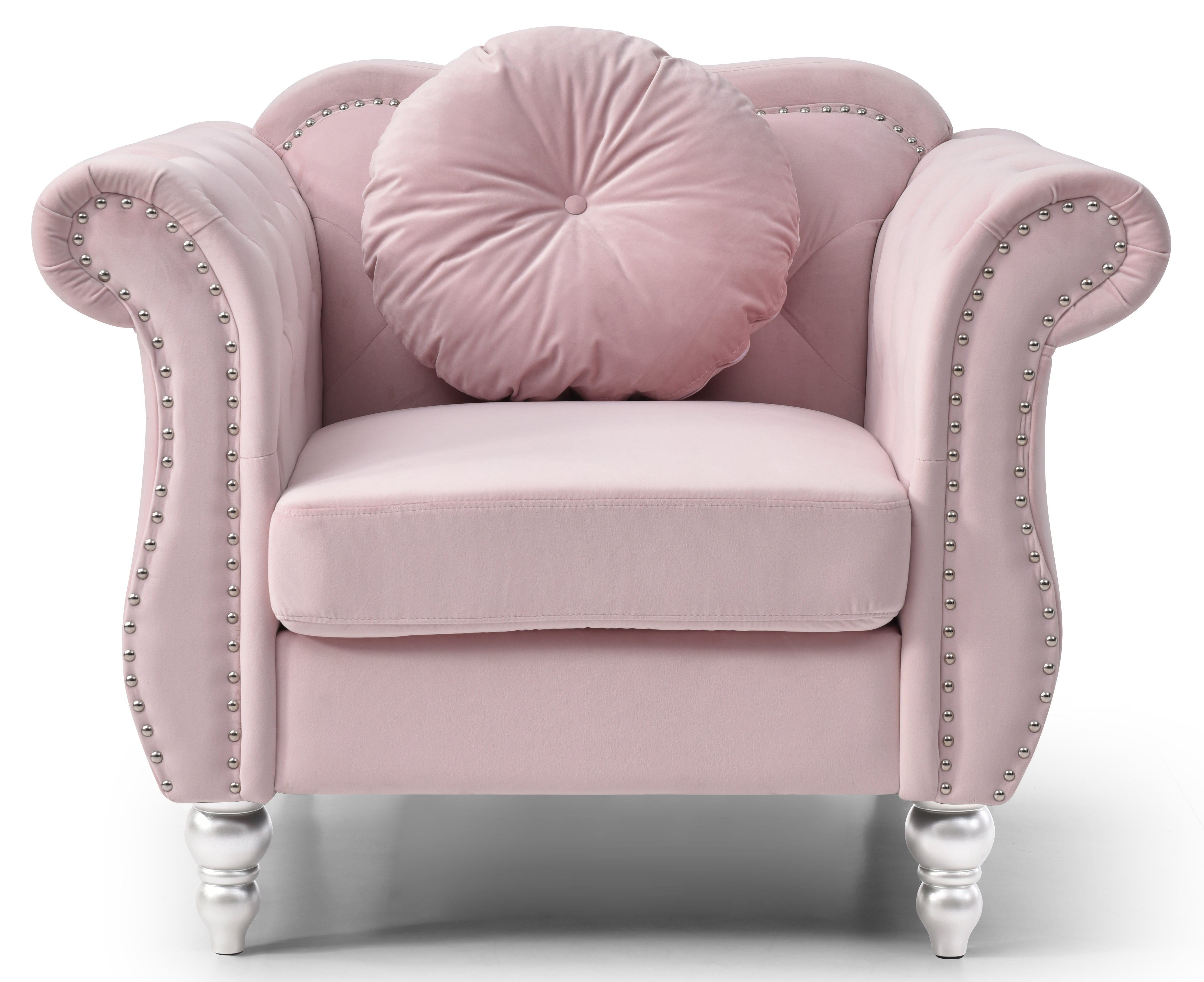 Chic Transitional Pink Accent Chair