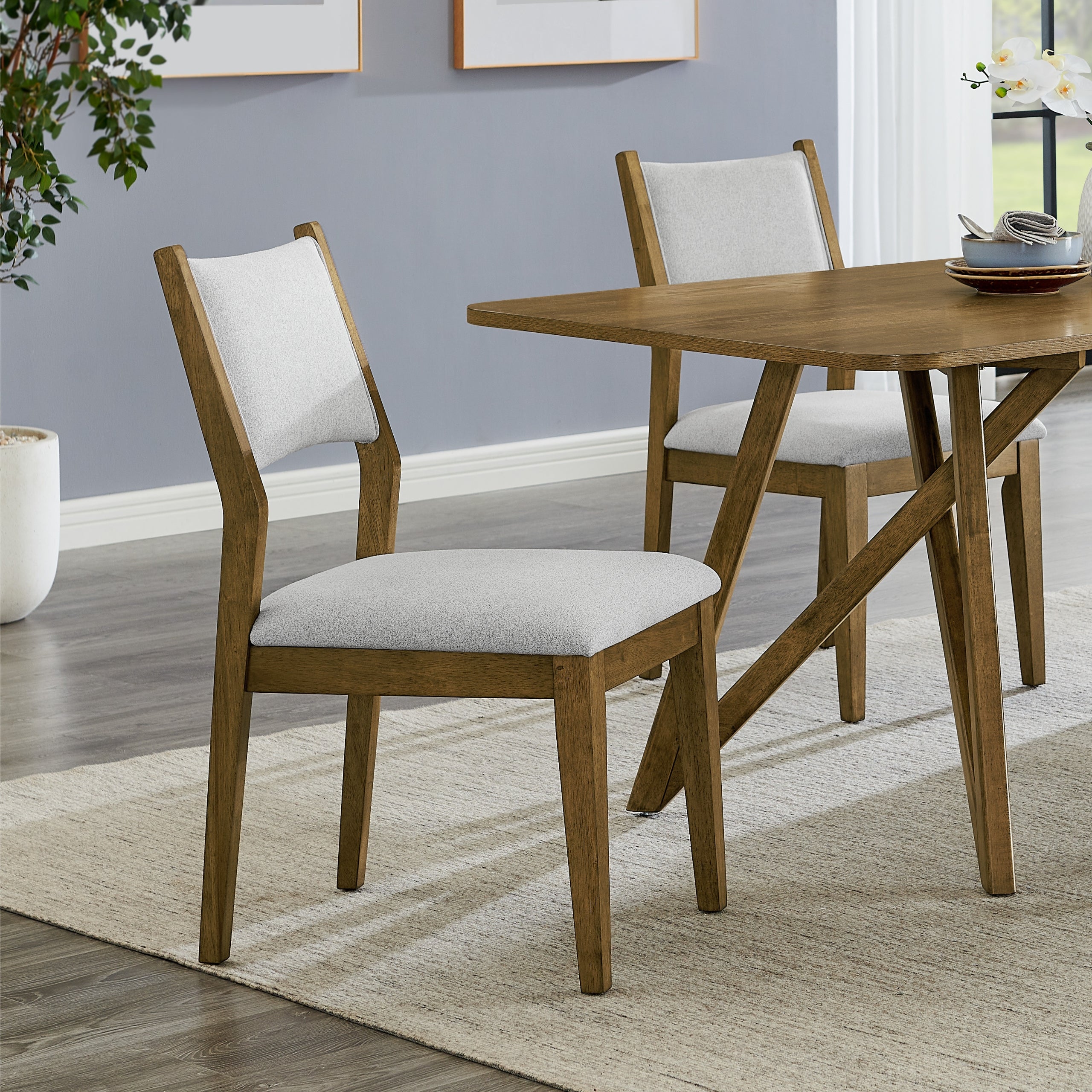 Avery 5-Piece Dining Set, Tripod-Cross Dining Table with 4 Stylish Chairs