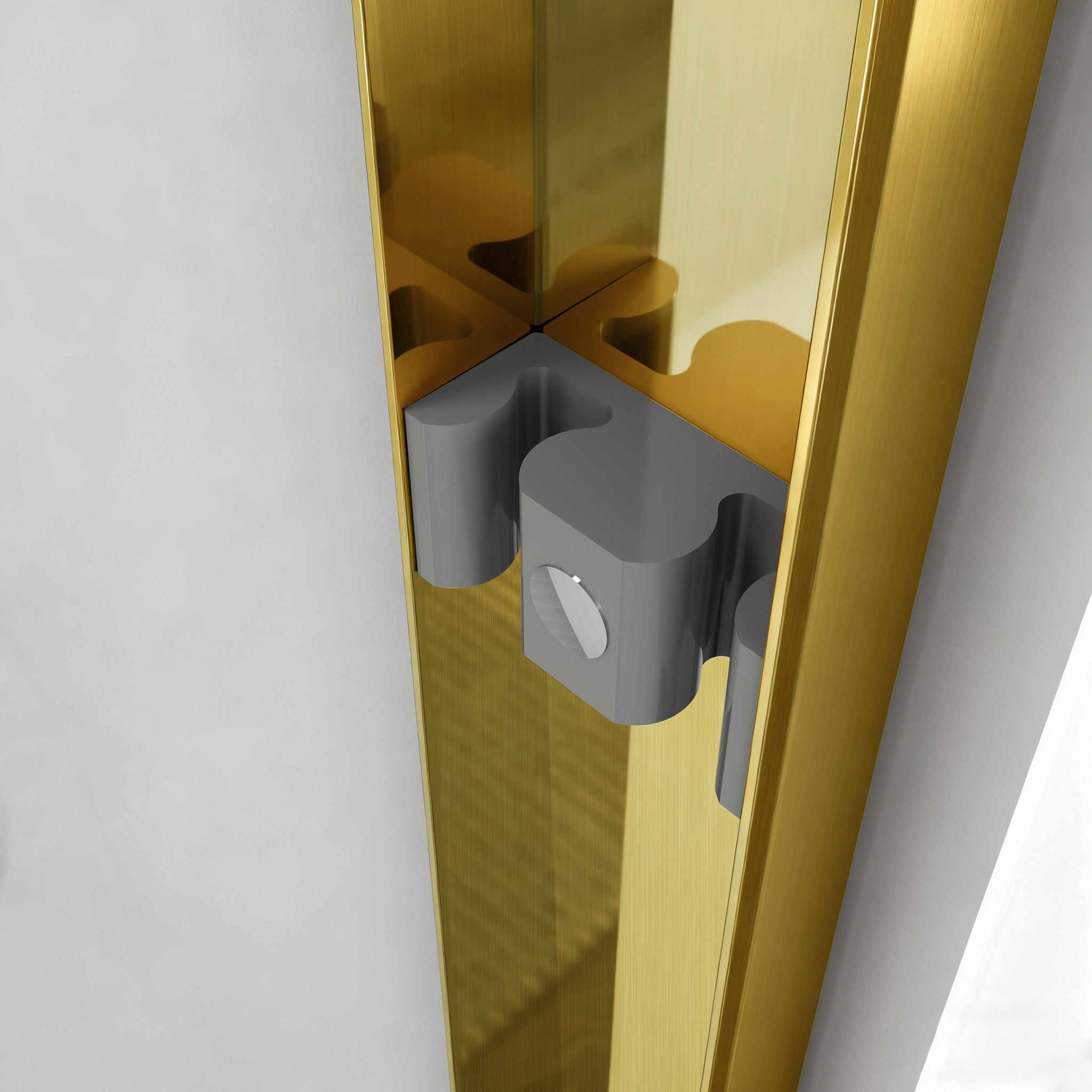 44" - 48" W x 72" H Double Sliding Shower Door, Semi-frameless Bathroom Sliding Door with 1/4" (6mm) Tempered Glass for Walk-in Shower, Brushed Gold GF-24D03-48BGX
