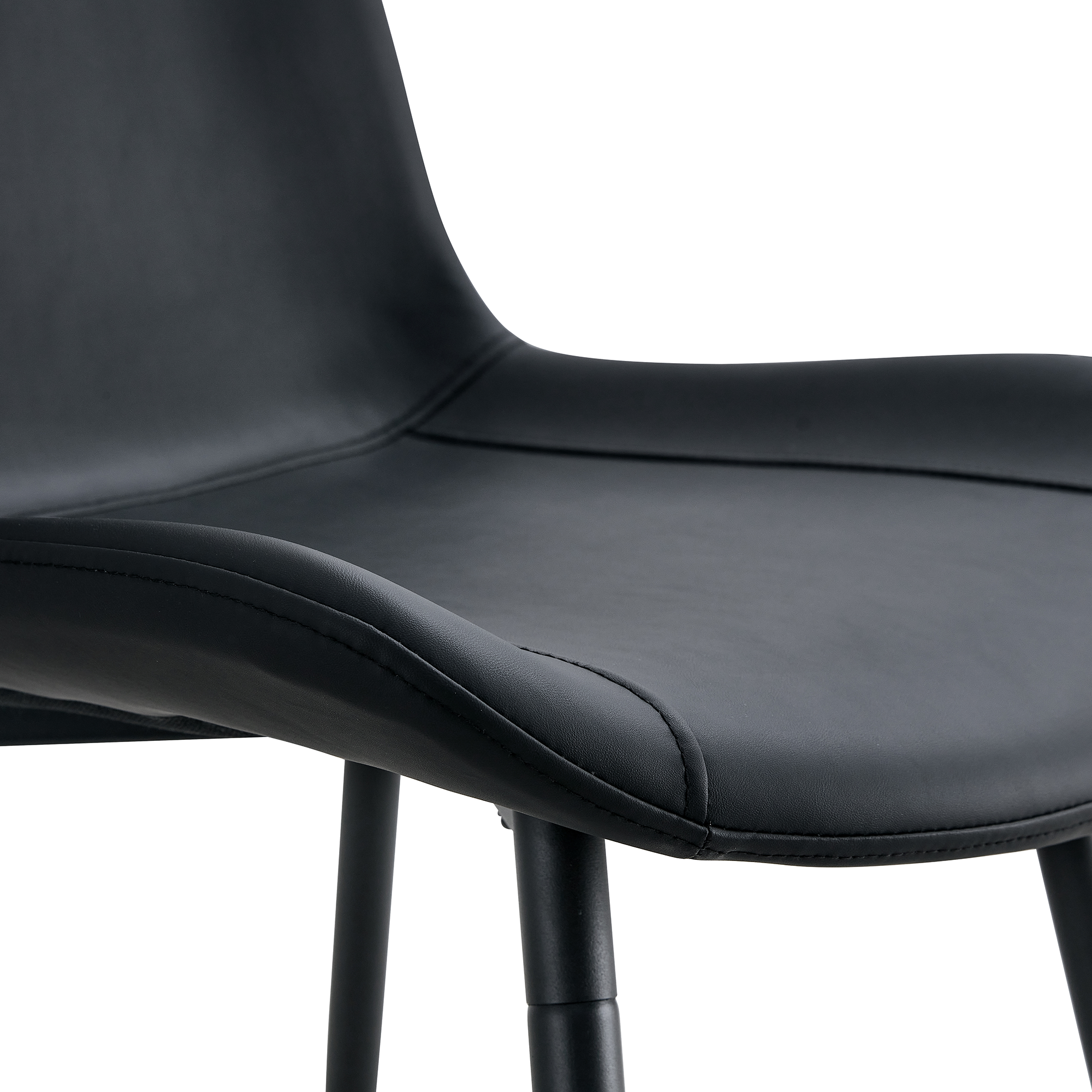 Table and chair set.42 inch modern minimalist white desktop round dining table set.Paired with 6 Black Artificial PU Chairs With Curved Widened Cushion Design. Suitable for dining rooms,office,etc.