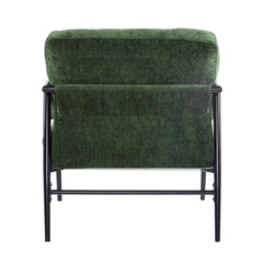 27.56" Modern Accent Chair with Plush Cushions, Minimalist Metal Frame, and Wooden Armrest Design – Perfect for Cozy Living Room, Bedroom, or Office Seating